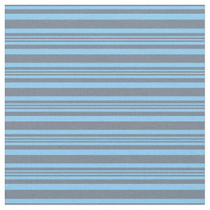 Slate Grey and Light Sky Blue Coloured Stripes Fabric