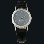 Slate Grey and White Numbers Watch<br><div class="desc">This sample is slate grey and white but you can pick your favourite colour for the solid colour background on this simple watch. You can customise the numbers and text with your favourite colour too. The possibilities for colour combinations to match your wardrobe are virtually limitless! Also, don't forget that...</div>