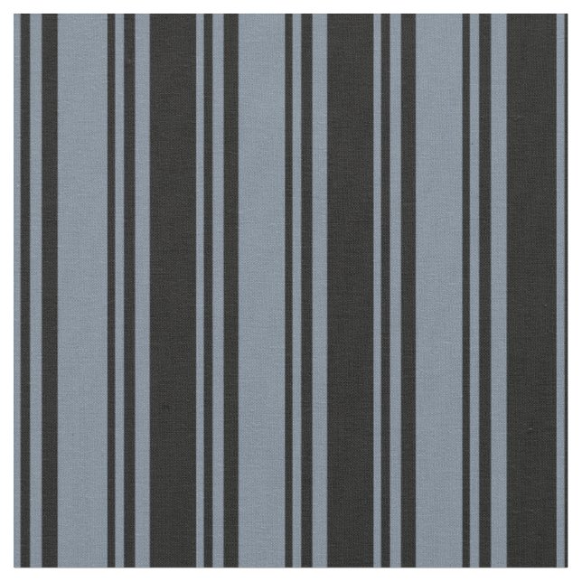 Slate Grey & Black Coloured Lines/Stripes Pattern Fabric (Close Up)
