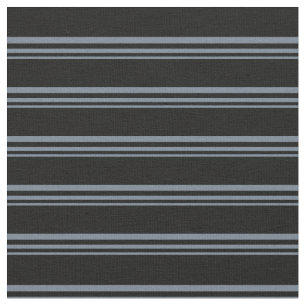 Slate Grey & Black Lines/Stripes Pattern Fabric