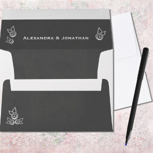 Slate Grey Chalk Style Return Address Envelope