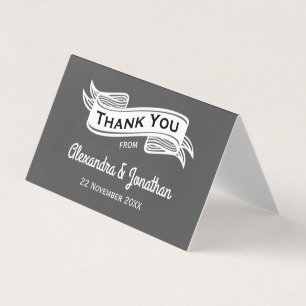 Slate Grey Chalk Style Wedding Thank You