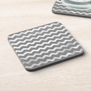 Slate Grey Chevron Pattern Coaster