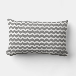 Slate Grey Chevron Pattern Lumbar Cushion