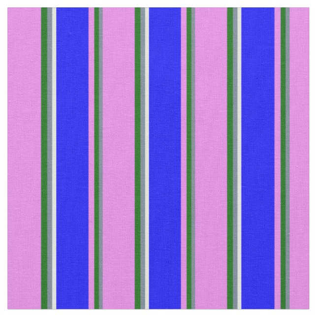 Slate Grey, Dark Green, Violet, Blue & Light Cyan Fabric (Close Up)