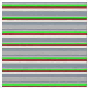 Slate Grey, Dark Grey, Lime, Maroon & Light Yellow Fabric