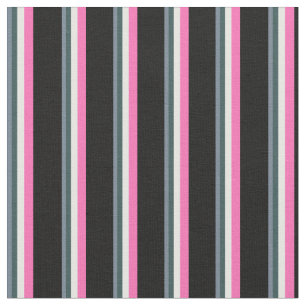 Slate Grey, Dark Slate Grey, White, Pink & Black Fabric