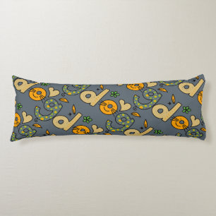 Slate Grey Dog Cartoon Pattern Body Cushion