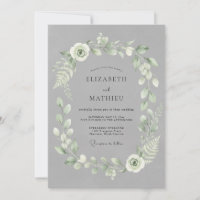 Slate Grey Elegant Foliage Wedding