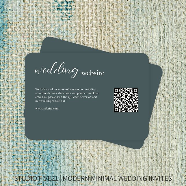 Slate Grey • Elegant Modern Wedding Enclosure Card (Creator Uploaded)