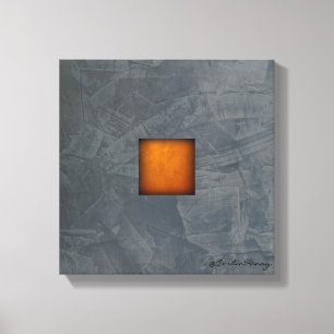 Slate Grey Gold Stucco Modern Art Canvas Print