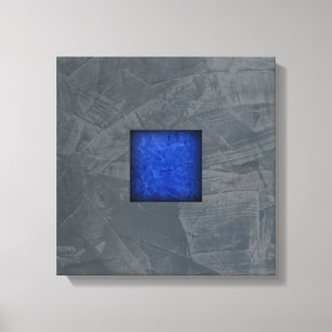 Slate Grey Modern Canvas Art — Dark Blue