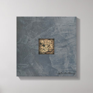 Slate Grey Modern Canvas Art — Pollock Style