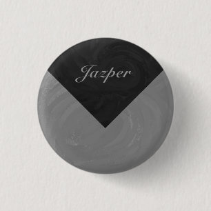 Slate Grey Monogram 3 Cm Round Badge
