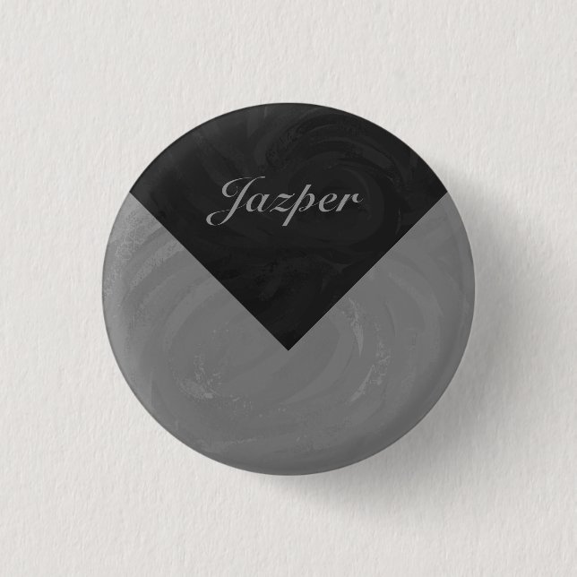 Slate Grey Monogram 3 Cm Round Badge (Front)