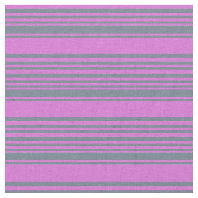 Slate Grey & Orchid Coloured Lined/Striped Pattern Fabric (Close Up)