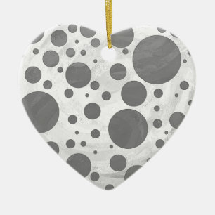 Slate Grey Polka Dot Pattern Ceramic Tree Decoration