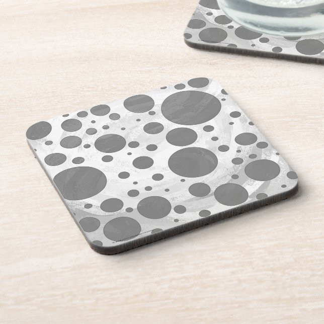 Slate Grey Polka Dot Pattern Coaster (Left Side)