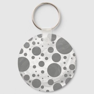 Slate Grey Polka Dot Pattern Key Ring