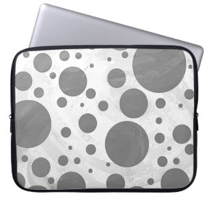 Slate Grey Polka Dot Pattern Laptop Sleeve