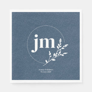 Slate Grey Rustic Chic Wedding Napkin