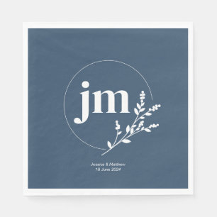 Slate Grey Rustic Chic Wedding Napkin