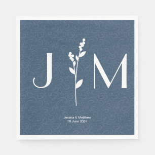 Slate Grey Rustic Chic Wedding Napkin