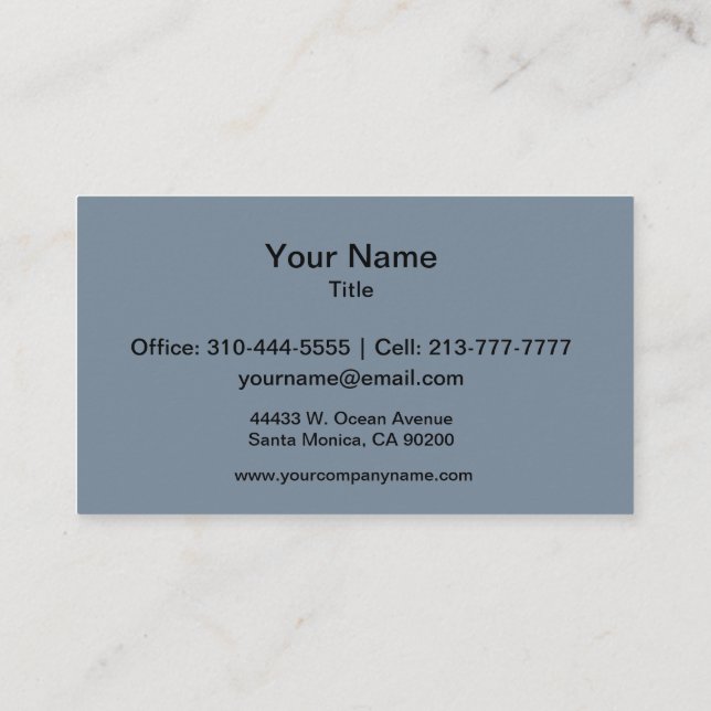 Slate Grey Solid Colour Business Card (Back)