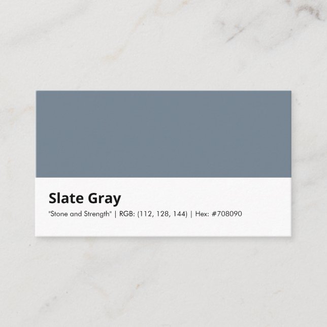 Slate Grey | "Stone and Strength" Business Card (Front)