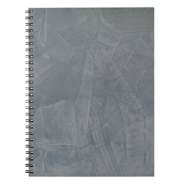 Slate Grey Venetian Plaster Spiral Notebook (Front)