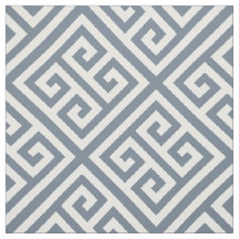Slate Grey White Med Greek Key Diag T Pattern #1