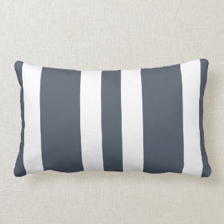 Slate Grey & White Stripe Lumbar Pillow Gift
