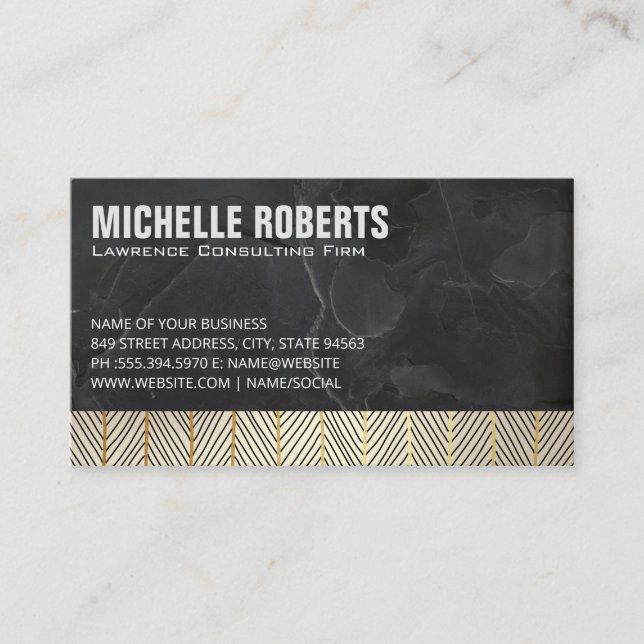 Slate | Line Pattern Business Card (Front)