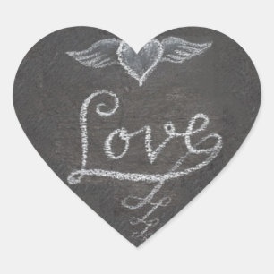Slate Love in Chalk Heart Sticker