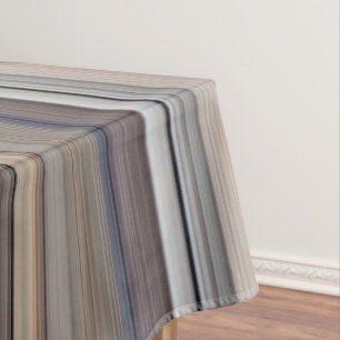 Slate Pebbles Blue and Brown Stripe Tablecloth