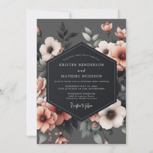 Slate Petal Twilight Wedding Invitation
