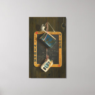 Slate, Pipe, Tobacco and Box of Matches Canvas Print