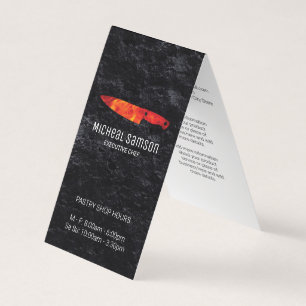 Slate Rock   Fire Knife   Executive Chef Business Card