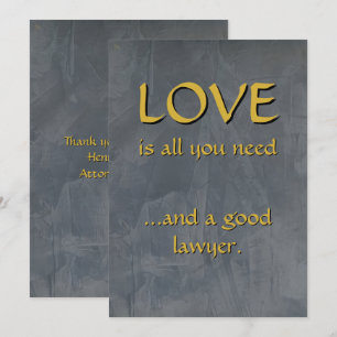 Slate Textured Marble Love Is Lawyer Card – Luxury