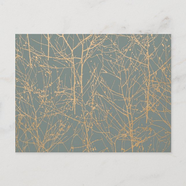 Slate 'Tree' Wedding RSVP Invitation Postcard (Front)