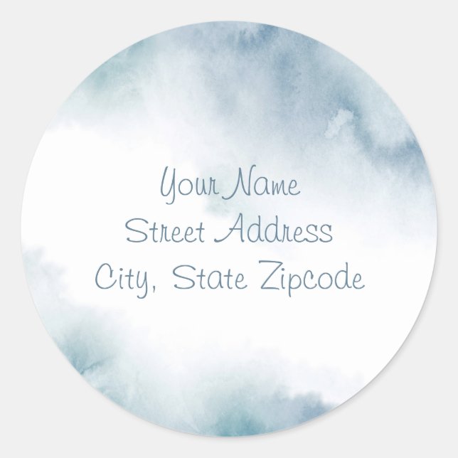 'Slate Watercolor Abstract Frame'  Address Labels (Front)