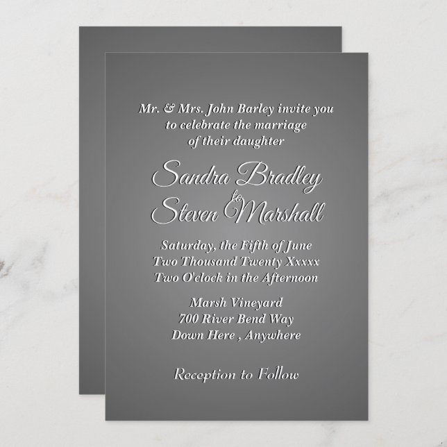Slate Wedding Invitation (Front/Back)
