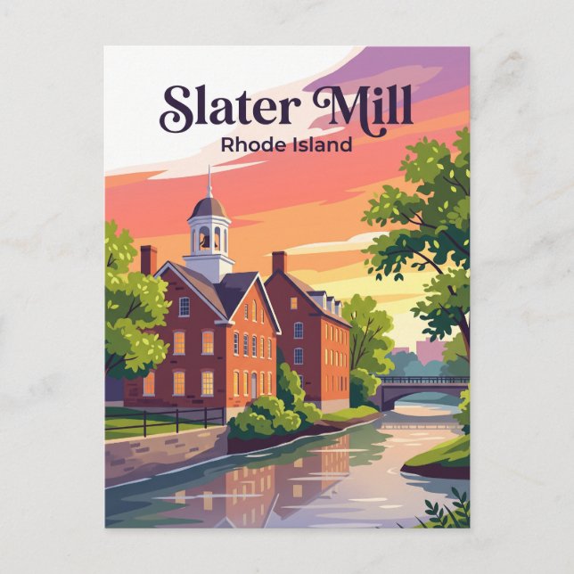 Slater Mill Rhode Island Postcard (Front)