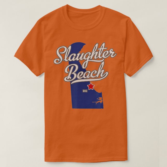Slaughter Beach Delaware DE Map  T-Shirt (Design Front)