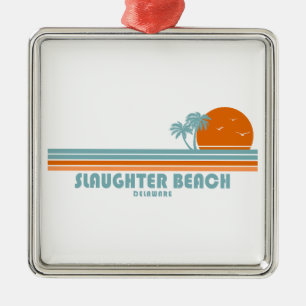 Slaughter Beach Delaware Sun Palm Trees Metal Tree Decoration