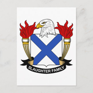 Slaughter Family Crest Postcard