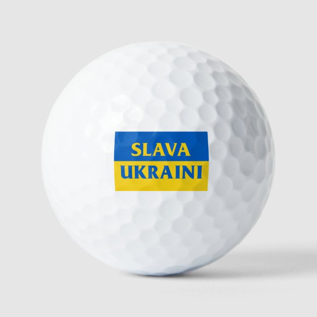 Slava Ukraini Слава Україні Glory to Ukraine flag  Golf Balls (Front)