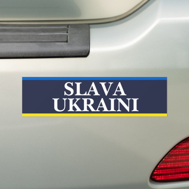 Slava Ukraini Bumper Sticker (On Car)