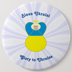 Slava Ukraini Glory to Ukraine Angel 6 Cm Round Badge
