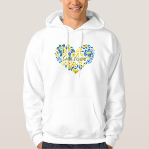 Slava Ukraini Glory to Ukraine big heart Hoodie